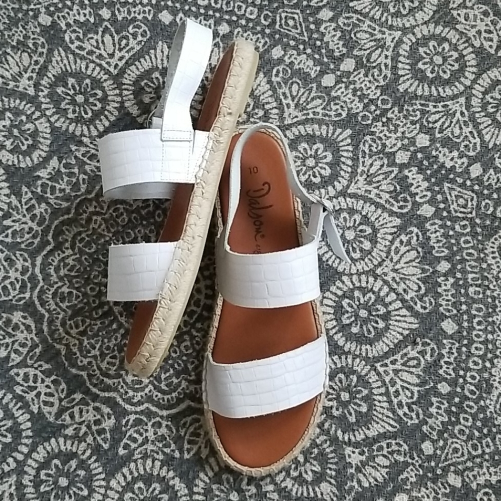 White Leather Espadrilles
